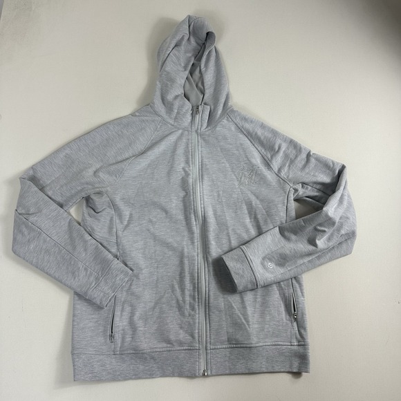 Lululemon City Sweat Full-Zip Hoodie Sweater Mens‎ Large Gray Miami Marlin Logo - Picture 1 of 8